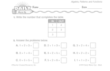 Math Warm-Up 216 for Gr. 1 & 2: Algebra, Patterns & Functions