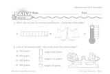 Math Warm-Up 127 for Gr. 3 & 4: Measurement & Geometry