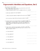 Trigonometric Identities and Equations, Set 2