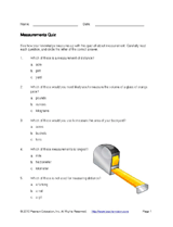 Measurements Quiz