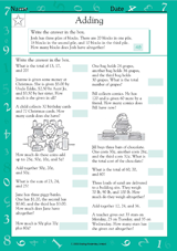 Word Problems: Addition with Multiple Addends
