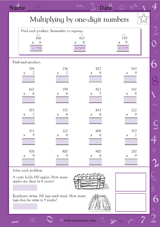 Multiplying by One-Digit Numbers (6, 7, 8 & 9)